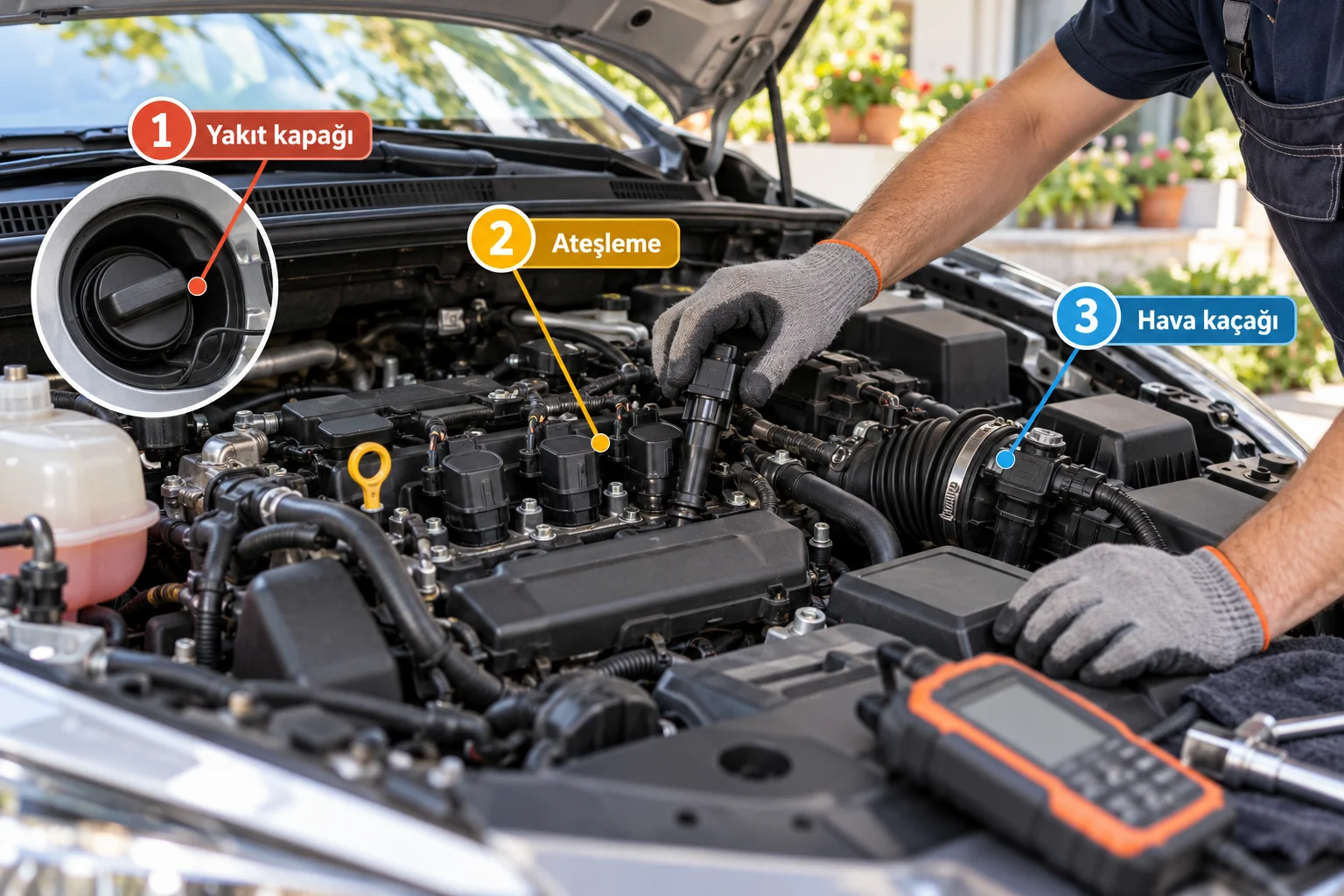 Açıklamalı görsel: Olası nedenler: Motor arıza ışığını hangi sorunlar yakabilir? - Check engine ışığı neden yanar: Servis Öncesi Kontrol Sırası ve Olası Masraflar