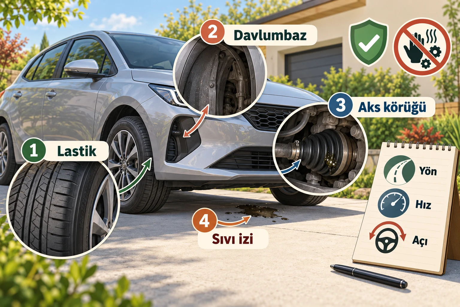 İnfografik: Servis öncesi hangi güvenli kontroller yapılabilir? - Direksiyon çevirirken neden ses gelir: Servis Öncesi Kontrol Sırası ve Olası Masraflar