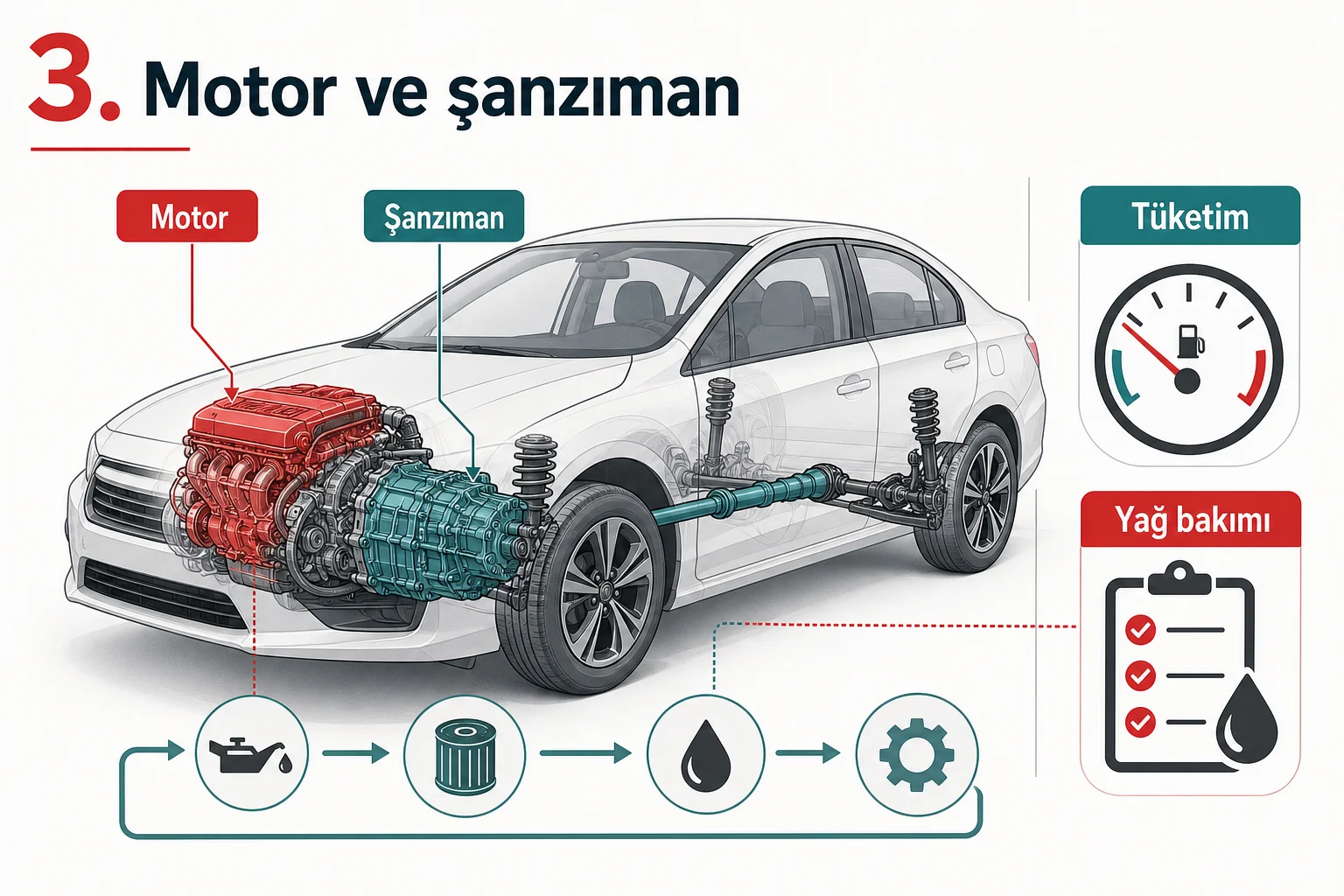 İnfografik: 3. Motor ve şanzıman - Honda Civic: Bakım, Tüketim ve Sahiplik Maliyeti