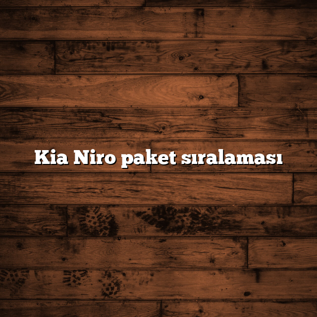Kia Niro paket sıralaması