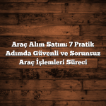 Araç Alım Satım: 7 Pratik Adımda Güvenli ve Sorunsuz Araç İşlemleri Süreci