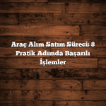 Araç Alım Satım Süreci: 8 Pratik Adımda Başarılı İşlemler Araç Alım Satım Süreci: 8 Pratik Adımda Başarılı İşlemler